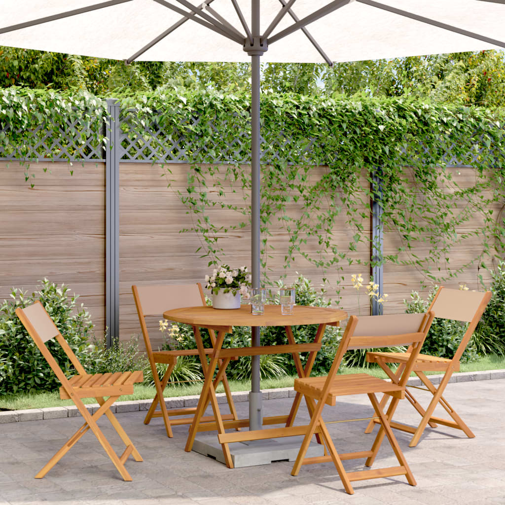 5-delige Tuinset massief hout en stof taupe is nu te koop bij PeponiXL, paradijselijk wonen!