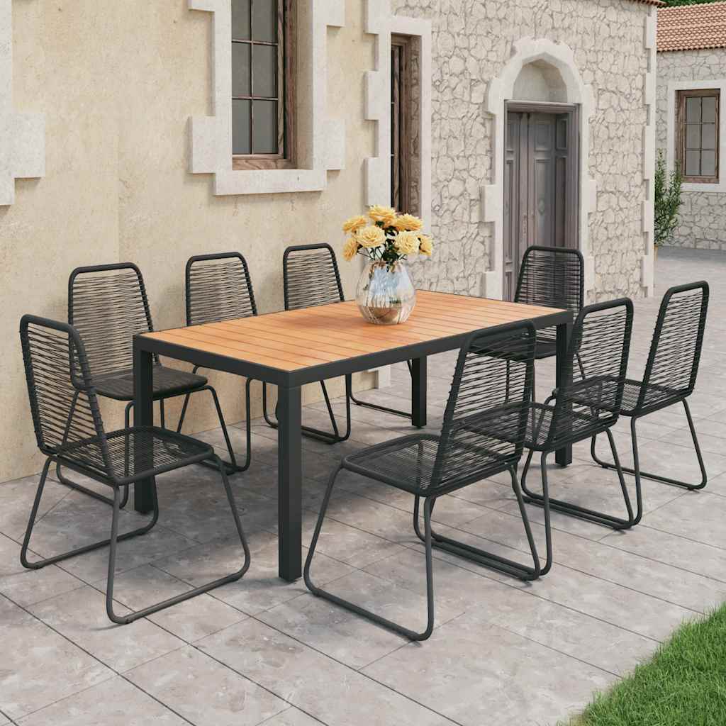 9-delige Tuinset PVC-rattan zwart en bruin is nu te koop bij PeponiXL, paradijselijk wonen!