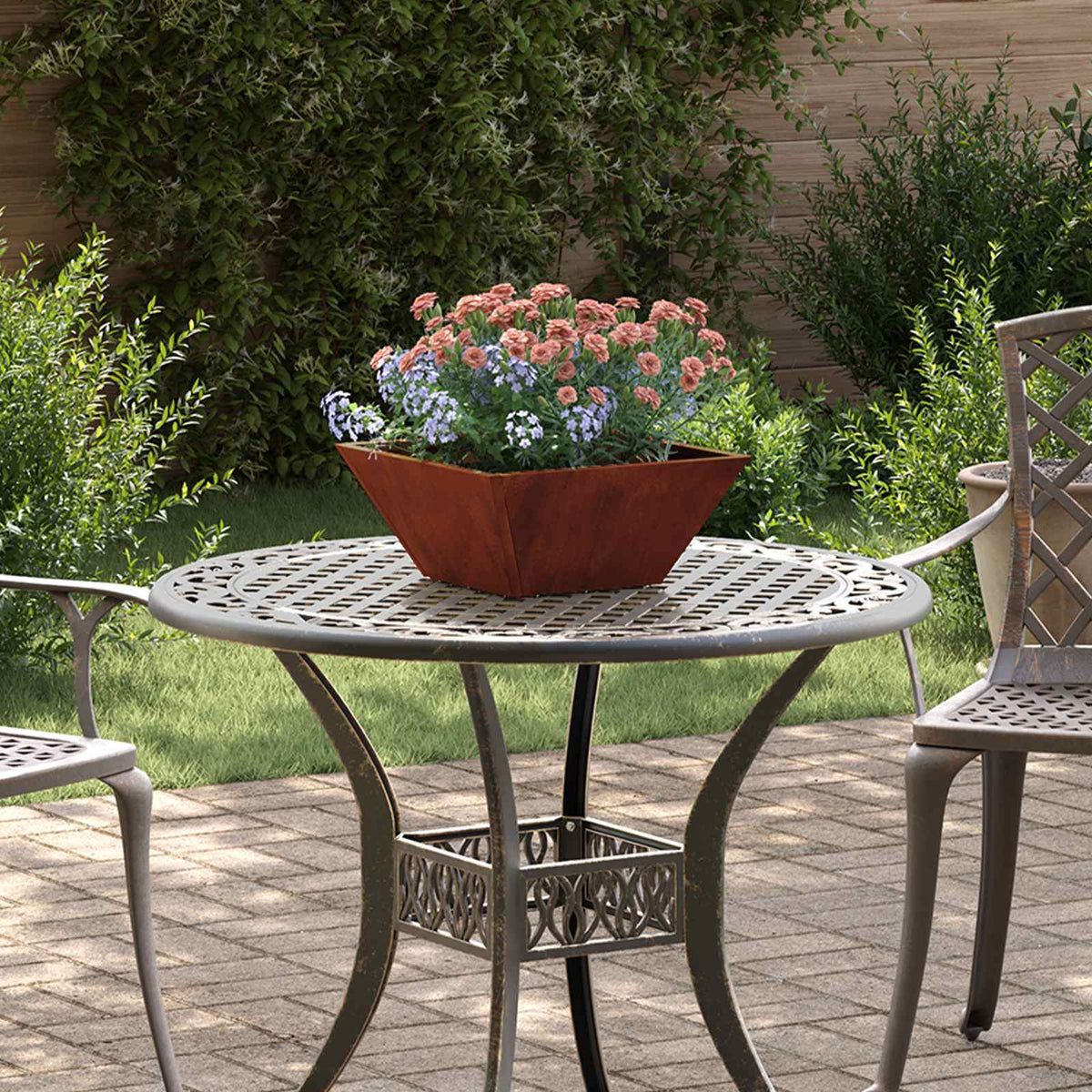 Tuin Bloempot Roestig 35 x 35 x 15 cm Cortenstaal is nu te koop bij PeponiXL, paradijselijk wonen!