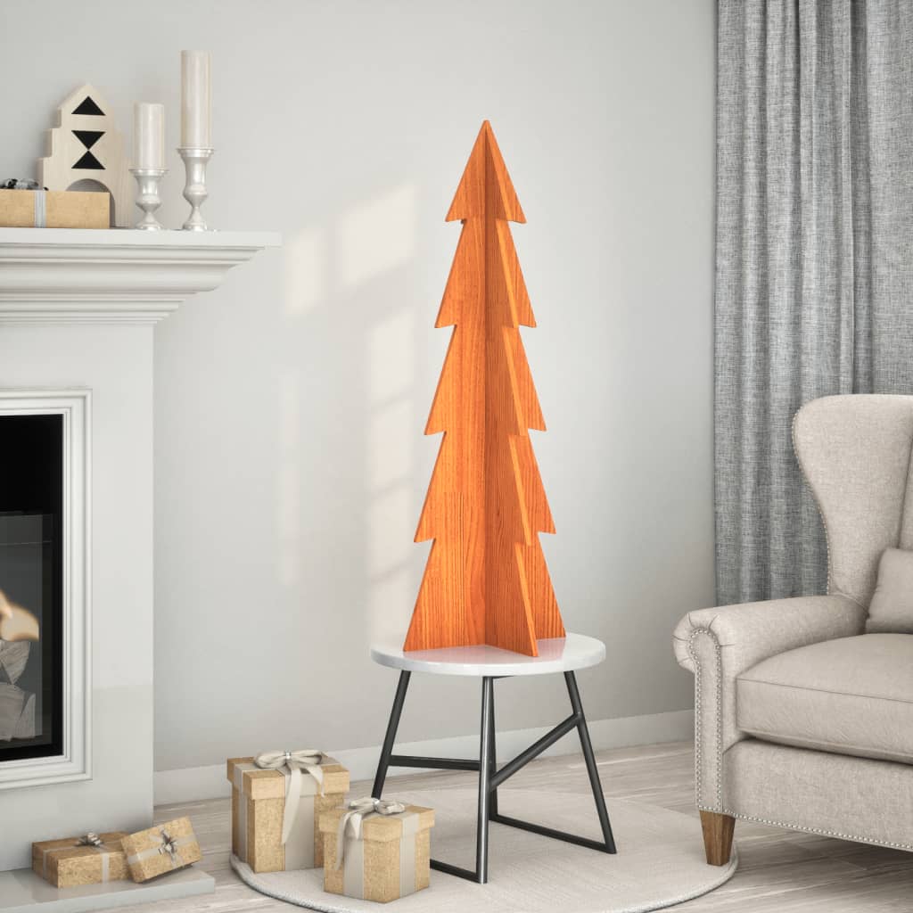 Kerstdecoratie kerstboom 112 cm massief grenenhout wasbruin is nu te koop bij PeponiXL, paradijselijk wonen!