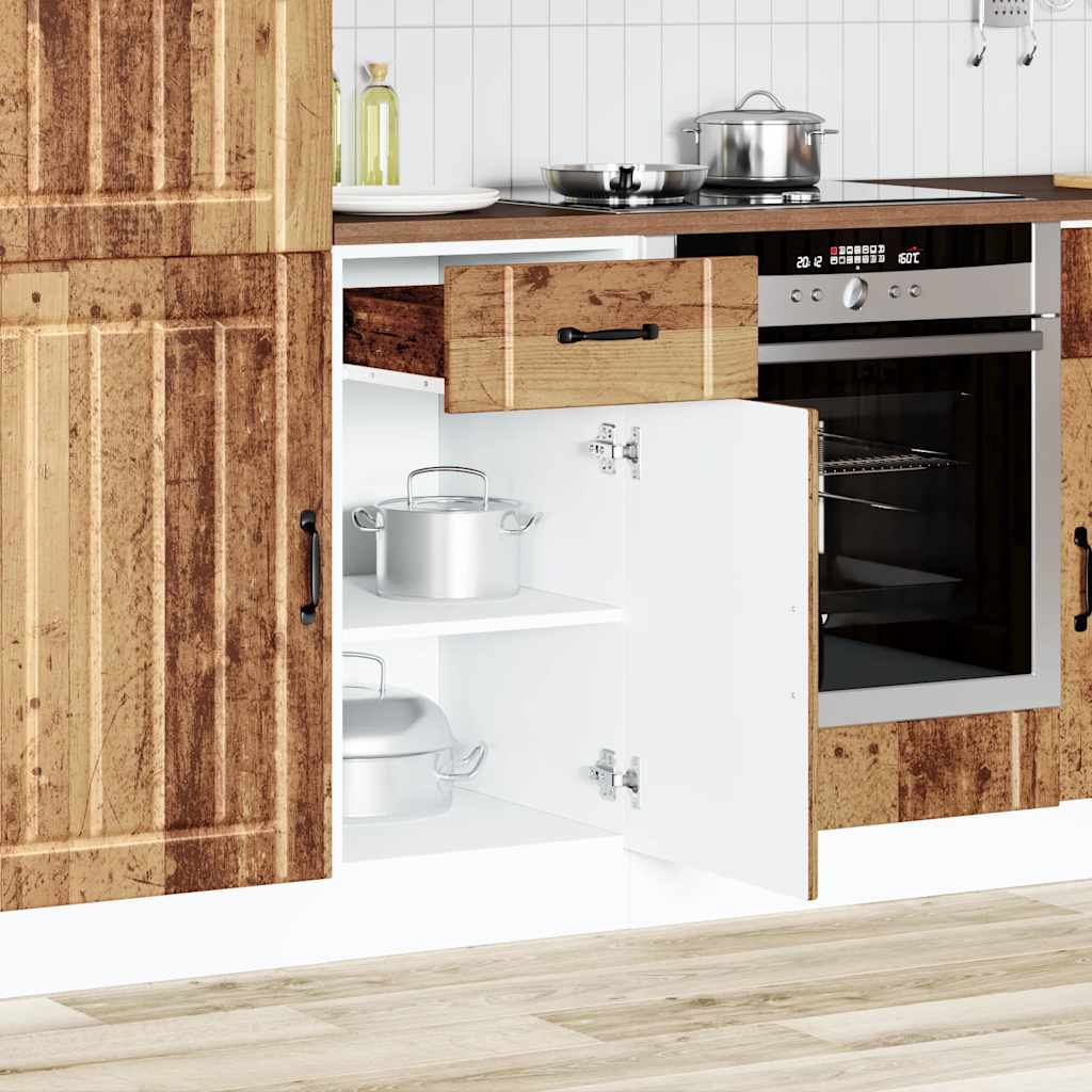 Onderkast Lucca bewerkt hout oud houtkleurig is nu te koop bij PeponiXL, paradijselijk wonen!