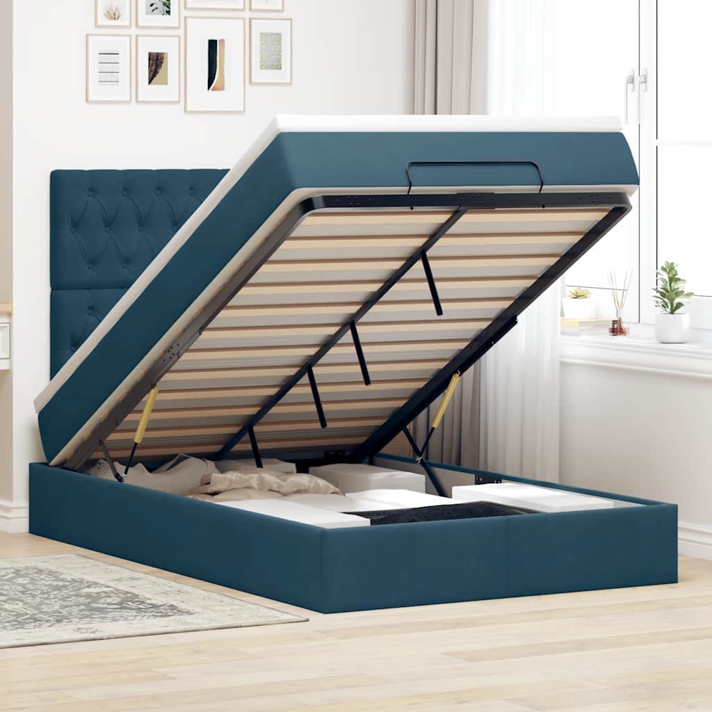Ottoman bed met matrassen en LED's 120x190cm fluweel is nu te koop bij PeponiXL, paradijselijk wonen!