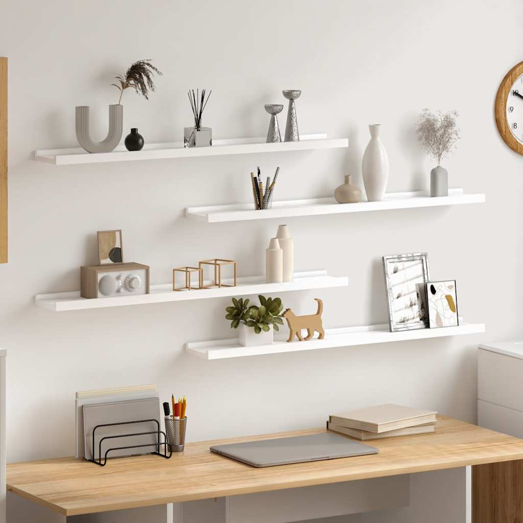 Wandschappen 4 st 80x9x3 cm wit is nu te koop bij PeponiXL, paradijselijk wonen!
