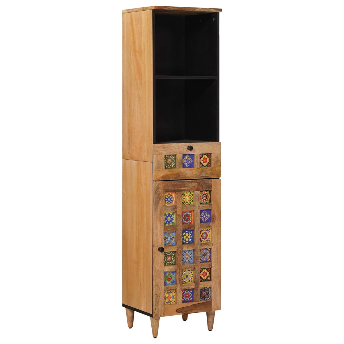 Badkamerkast Naturel 38 x 33 x 160 cm Massief Mango Hout is nu te koop bij PeponiXL, paradijselijk wonen!