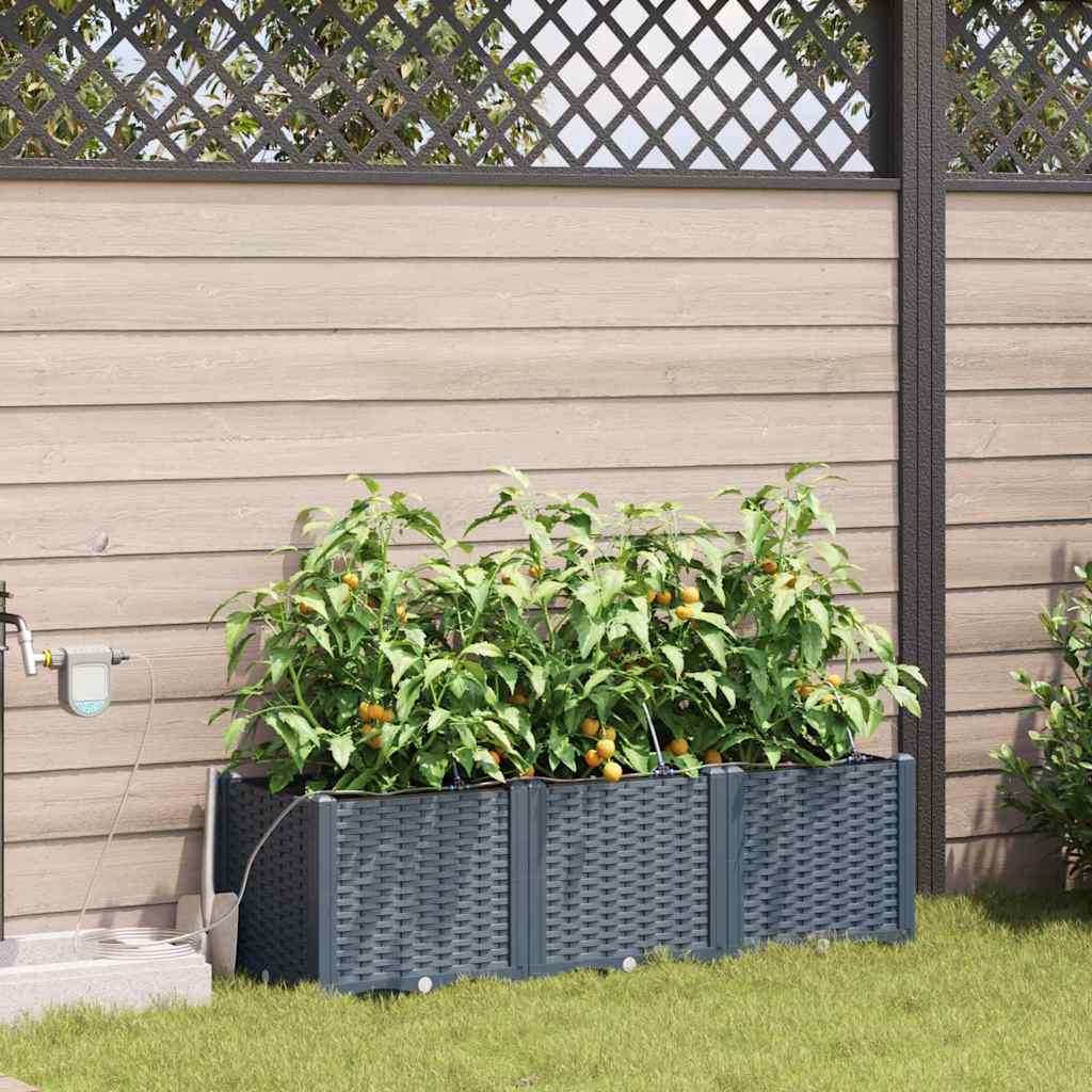 Tuin Bloempot 3 pcs Licht Grijs Kunststof is nu te koop bij PeponiXL, paradijselijk wonen!