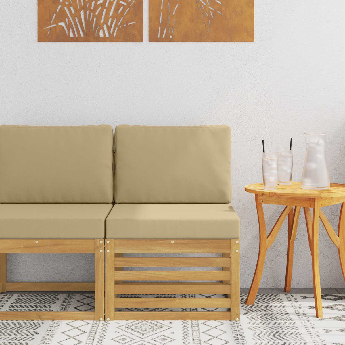 Buiten Midden Sofa Massief Acaciahout Wit is nu te koop bij PeponiXL, paradijselijk wonen!