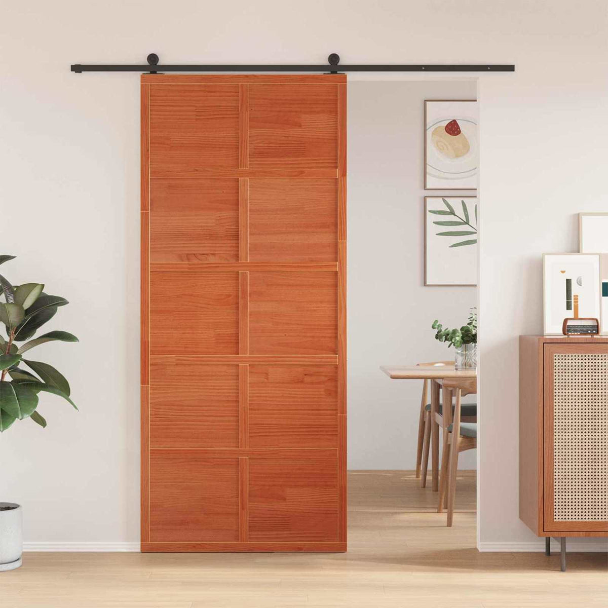 Schuifdeur Wasbruin 90 x 208 cm Massief grenenhout is nu te koop bij PeponiXL, paradijselijk wonen!
