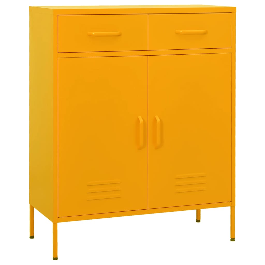 Opbergkast 80x35x101,5 cm staal mosterdgeel is nu te koop bij PeponiXL, paradijselijk wonen!