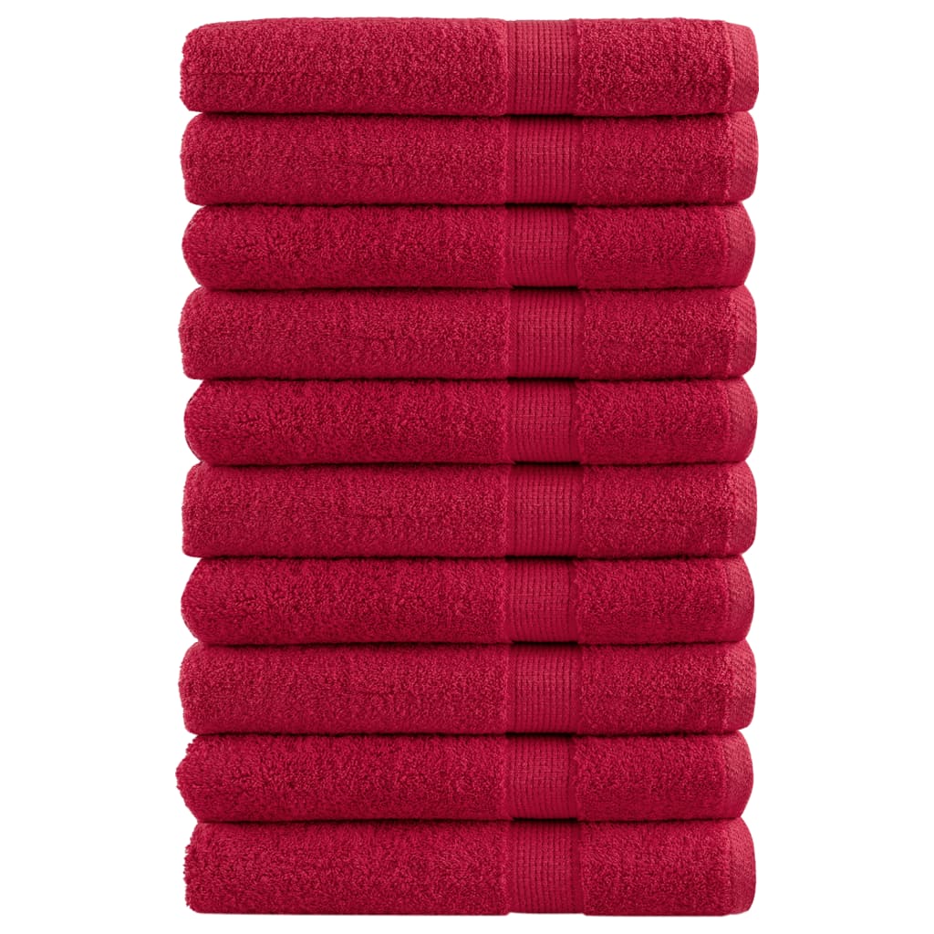 Handdoeken SOLUND 10 st 600 g/m² 100x200 cm rood is nu te koop bij PeponiXL, paradijselijk wonen!