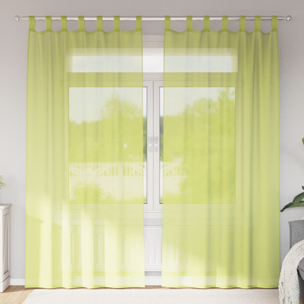 Gordijnen voile met lipje Top 2 st Appelgroen is nu te koop bij PeponiXL, paradijselijk wonen!
