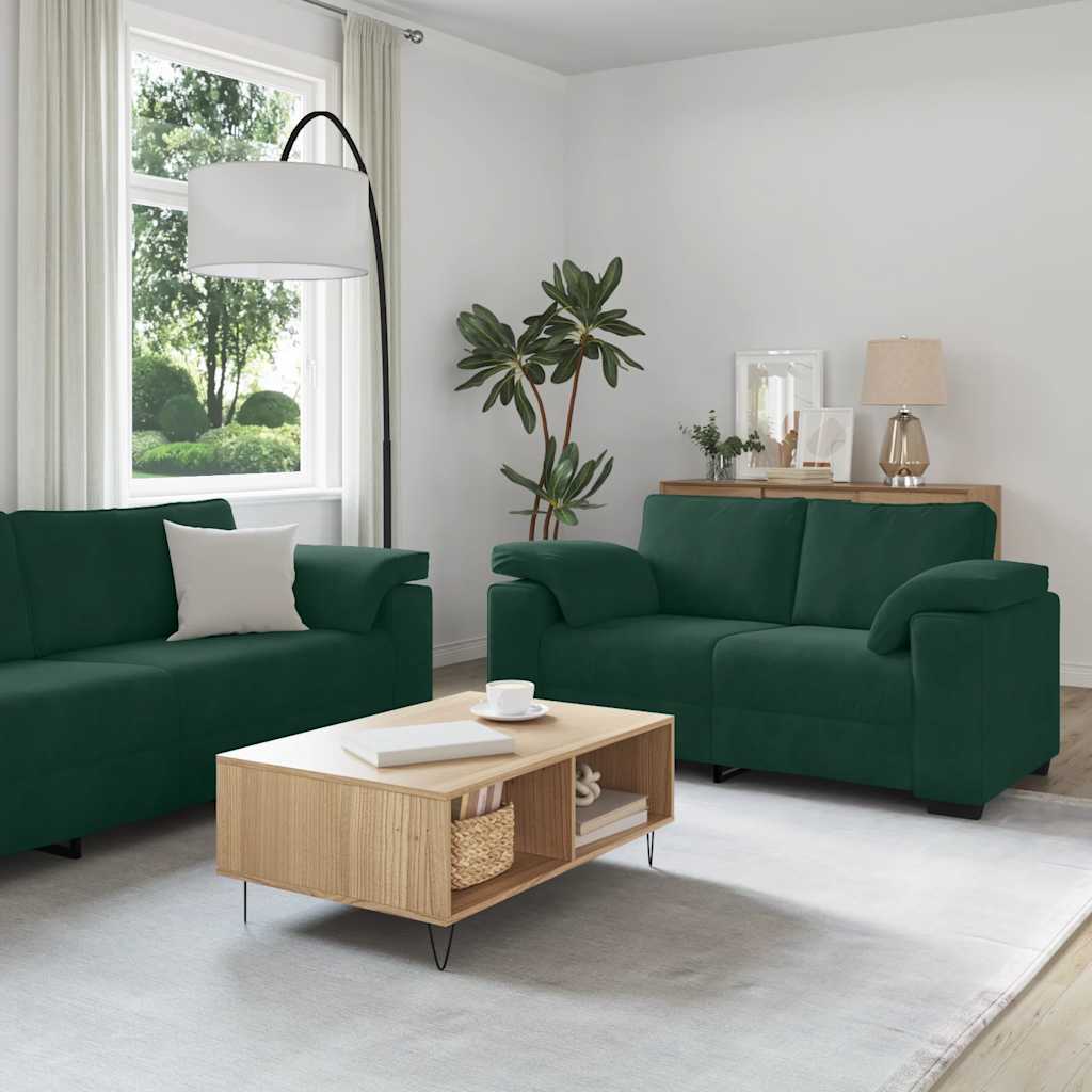 3-delige Loungeset met kussens fluweel donkergroen is nu te koop bij PeponiXL, paradijselijk wonen!