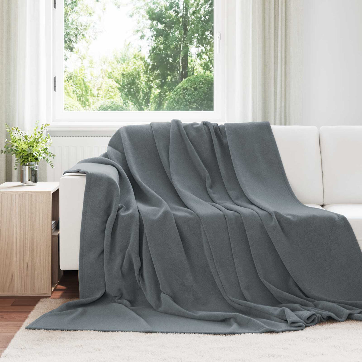 Kleden 6 pcs Donkergrijs 240 x 270 cm Fleece is nu te koop bij PeponiXL, paradijselijk wonen!