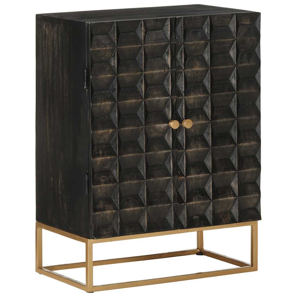 Dressoir 55x34x75 cm massief mangohout en ijzer zwart is nu te koop bij PeponiXL, paradijselijk wonen!