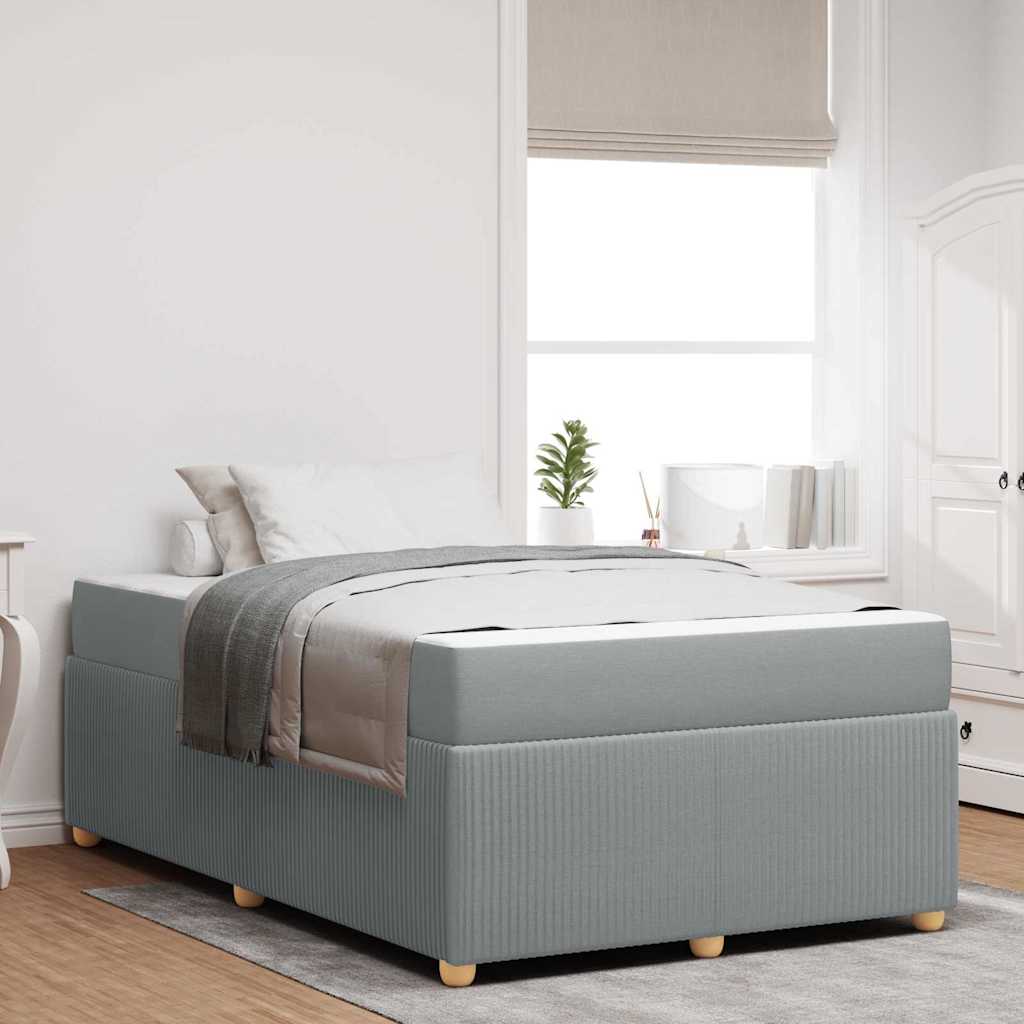Bedframe met matras Lichtgrijs 120 x 200 cm Stof is nu te koop bij PeponiXL, paradijselijk wonen!