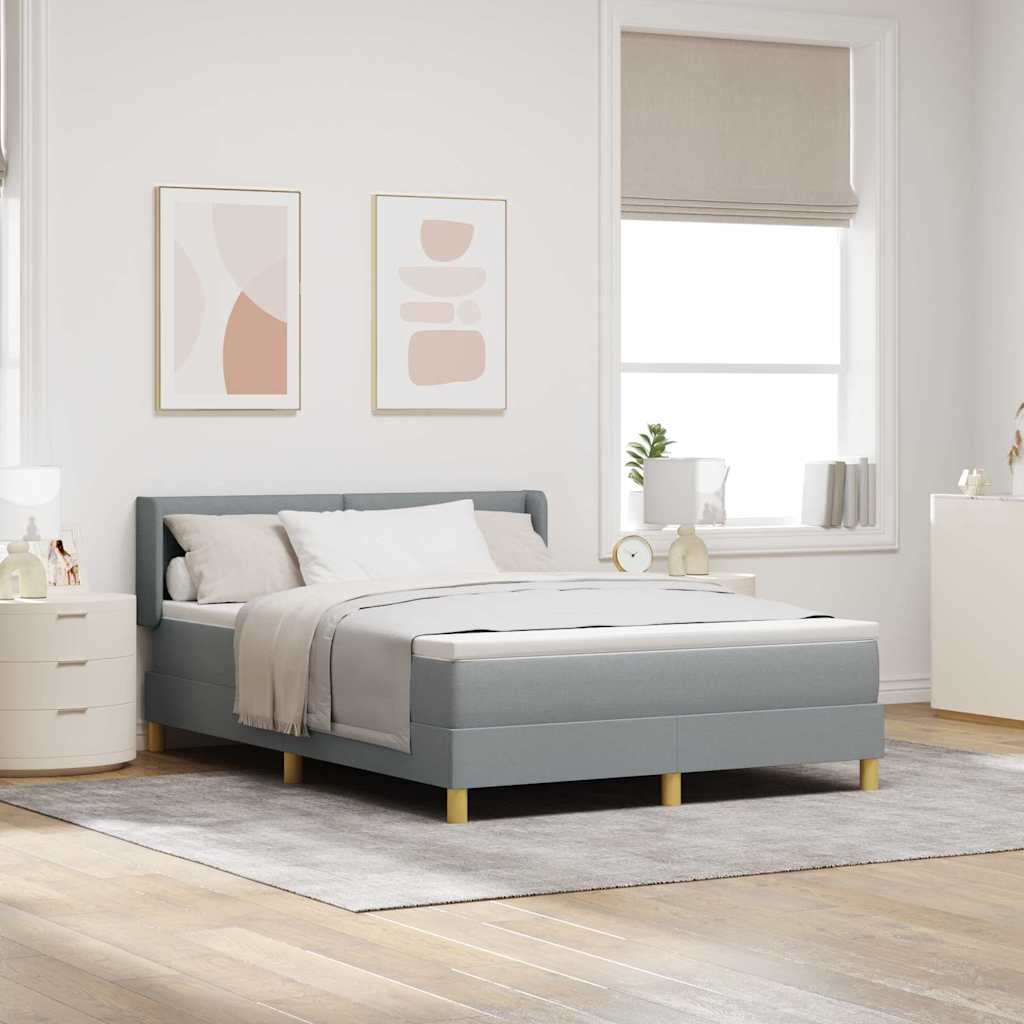 Boxspringbed met matras Lichtgrijs 200 x 160 cm Stof is nu te koop bij PeponiXL, paradijselijk wonen!