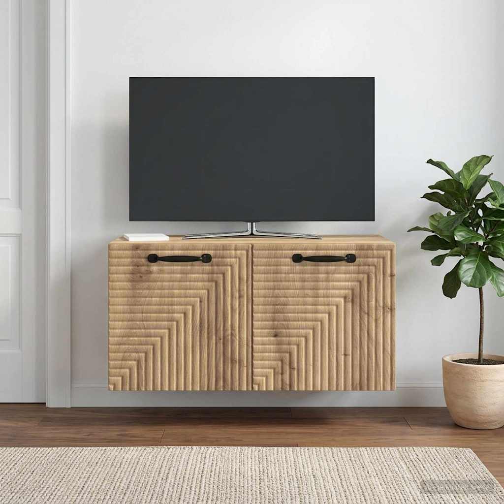 Wandbeugel TV-kast Artisanaal eiken 59,5 x 31 x 30 cm is nu te koop bij PeponiXL, paradijselijk wonen!