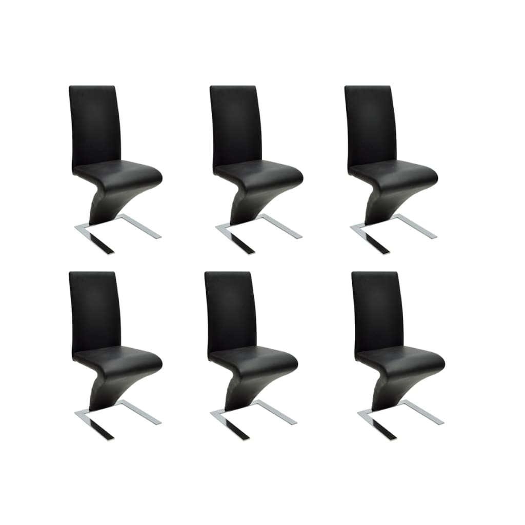 Eetkamerstoelen 6 st kunstleer zwart is nu te koop bij PeponiXL, paradijselijk wonen!