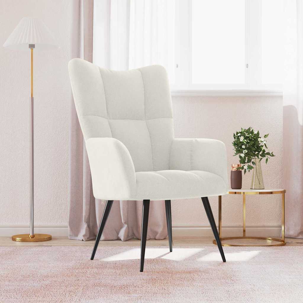 Relaxstoel fluweel crèmewit is nu te koop bij PeponiXL, paradijselijk wonen!