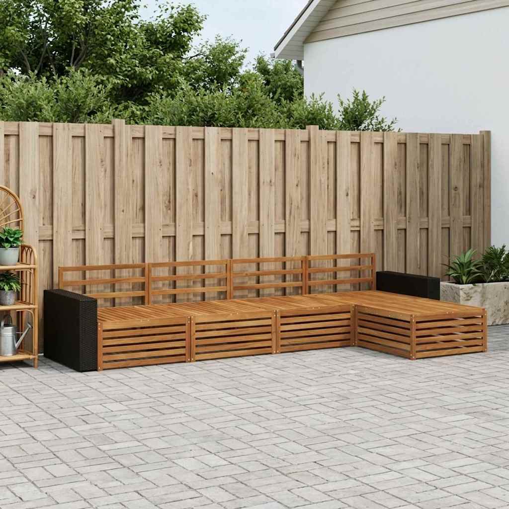 Buiten bankenset 5 pcs Naturel Massief Acaciahout is nu te koop bij PeponiXL, paradijselijk wonen!