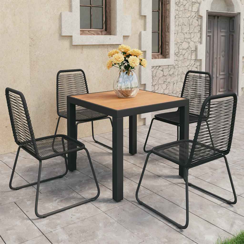 5-delige Tuinset PVC-rattan zwart en bruin is nu te koop bij PeponiXL, paradijselijk wonen!