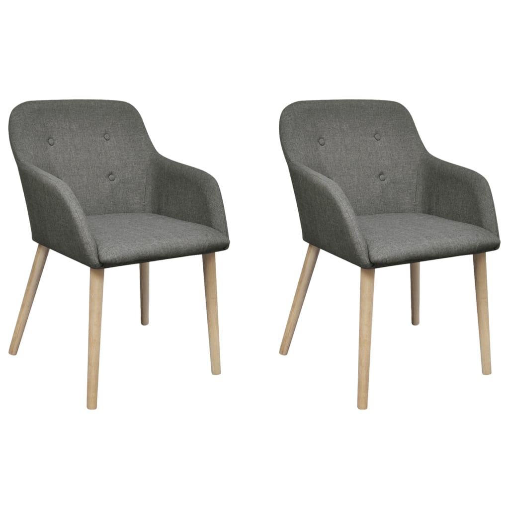 Eetkamerstoelen 2 st stof en massief eikenhout lichtgrijs is nu te koop bij PeponiXL, paradijselijk wonen!