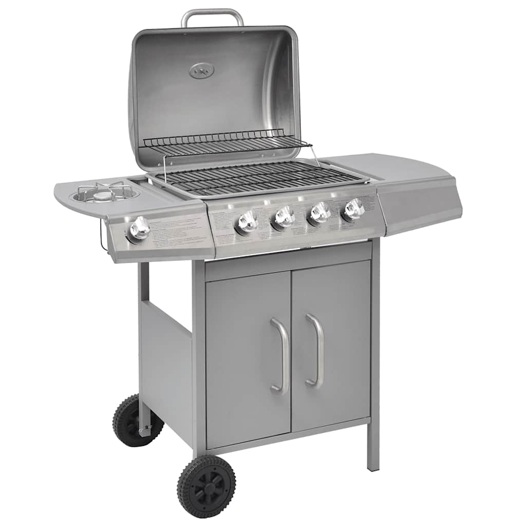 Gasbarbecue 4+1 kookzone zilver is nu te koop bij PeponiXL, paradijselijk wonen!