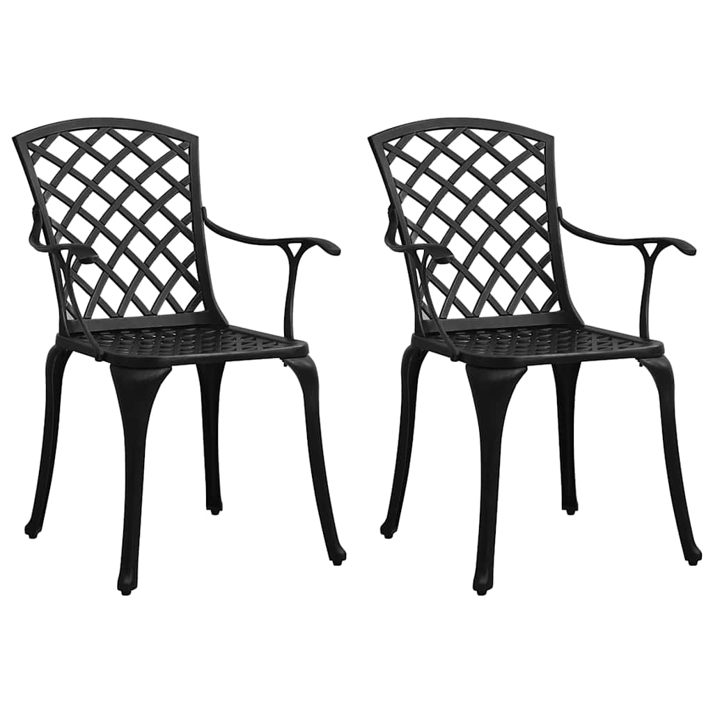Tuinstoelen 2 st gietaluminium zwart is nu te koop bij PeponiXL, paradijselijk wonen!