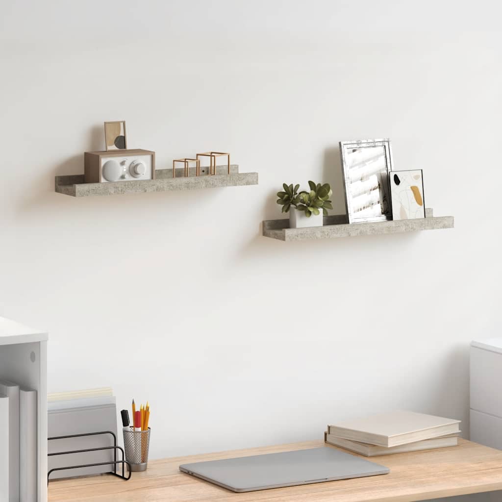 Wandschappen 2 st 40x9x3 cm betongrijs is nu te koop bij PeponiXL, paradijselijk wonen!