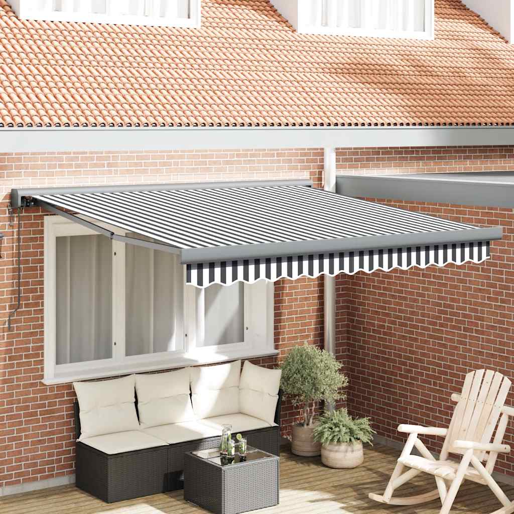 Luifel uittrekbaar 3x2,5 m stof en aluminium antraciet en wit is nu te koop bij PeponiXL, paradijselijk wonen!