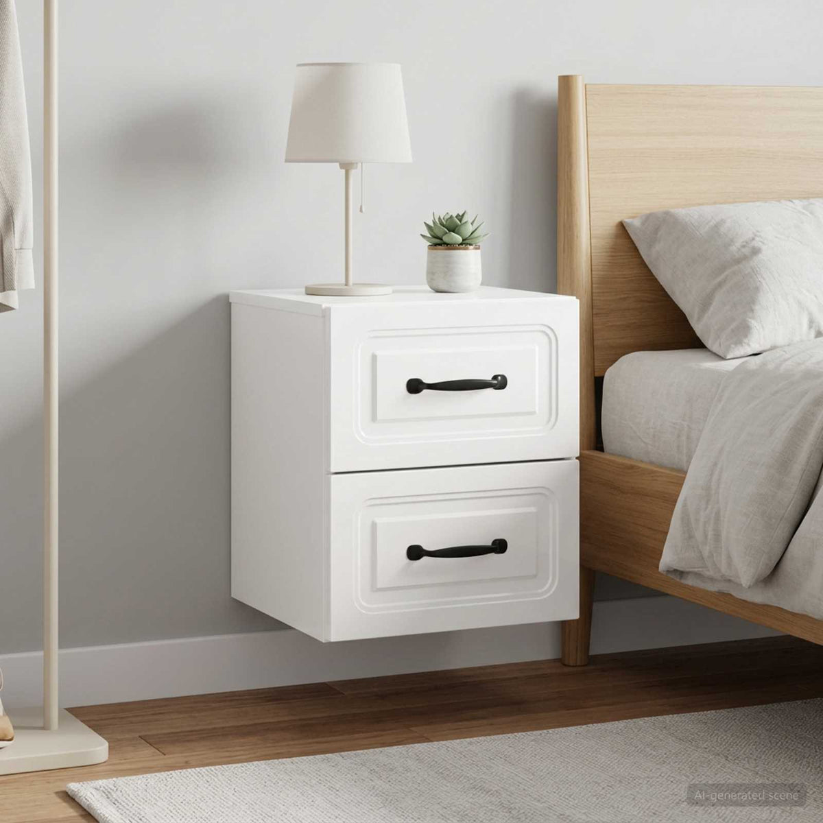 Wandbeugel Bedkast 2 pcs Hoogglans Wit 34,5 x 33 x 40 cm is nu te koop bij PeponiXL, paradijselijk wonen!