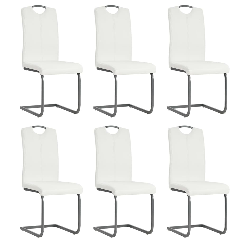 Eetkamerstoelen 6 st kunstleer wit is nu te koop bij PeponiXL, paradijselijk wonen!