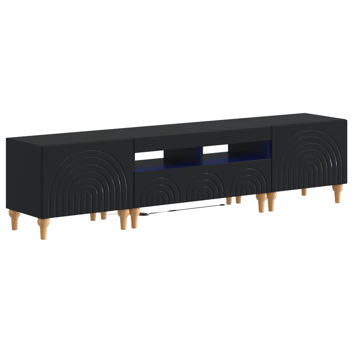 3-delige LED TV-kast Zwart Bewerkt hout is nu te koop bij PeponiXL, paradijselijk wonen!