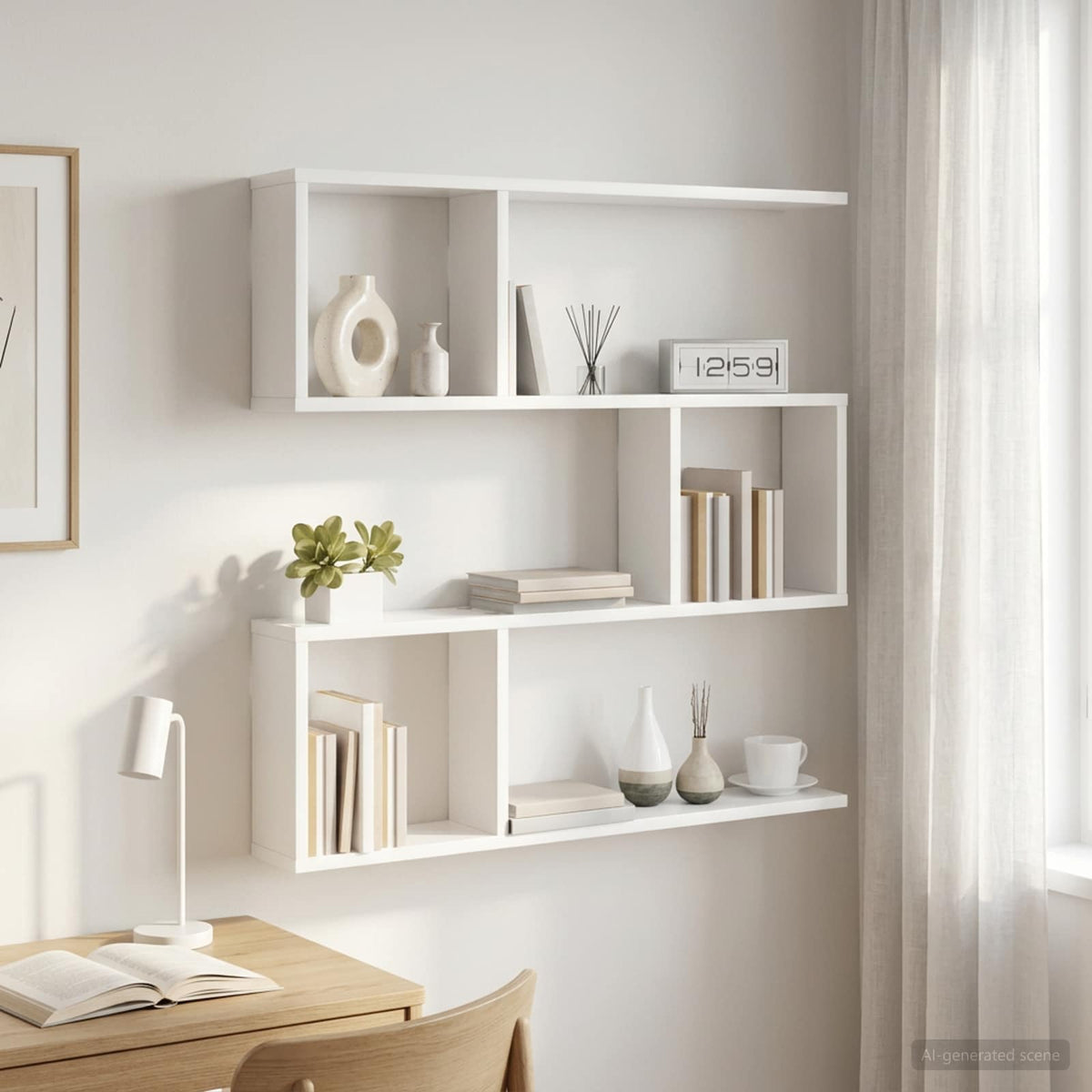 Wandplank Wit 80 x 12 x 79,5 cm Bewerkt hout is nu te koop bij PeponiXL, paradijselijk wonen!