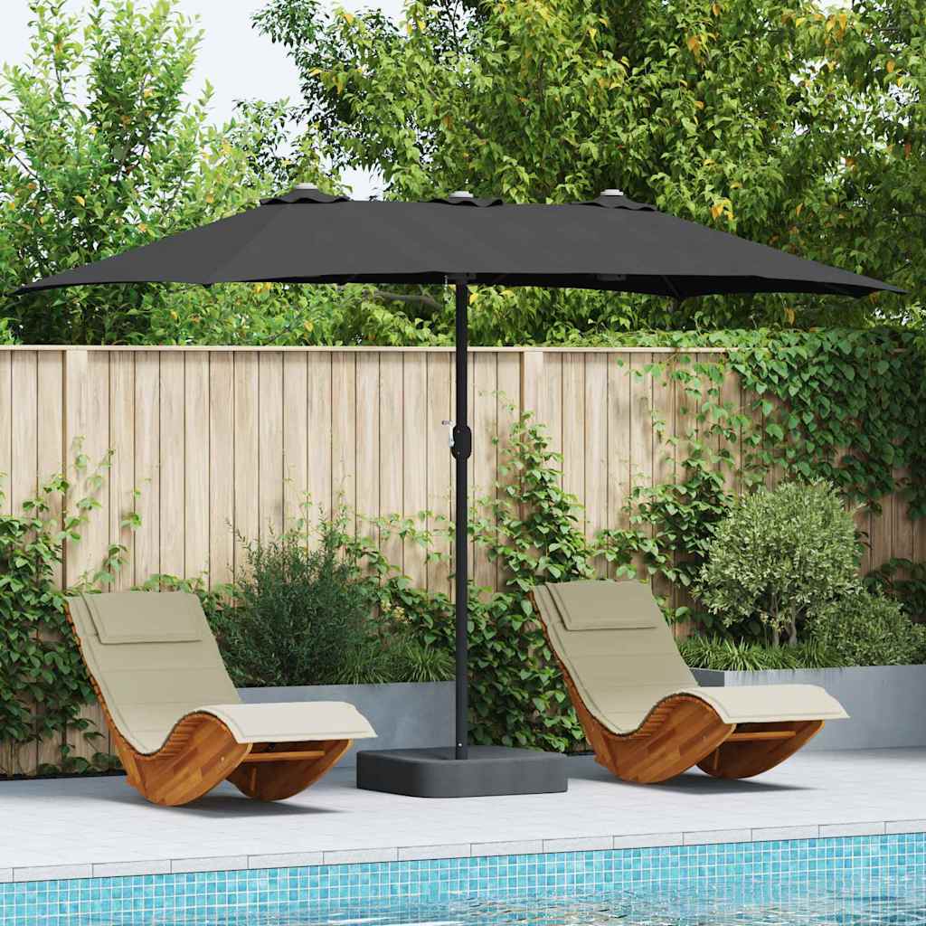 Tuinparasol Zwart 385 x 209 x 244 cm Polyester en staal is nu te koop bij PeponiXL, paradijselijk wonen!