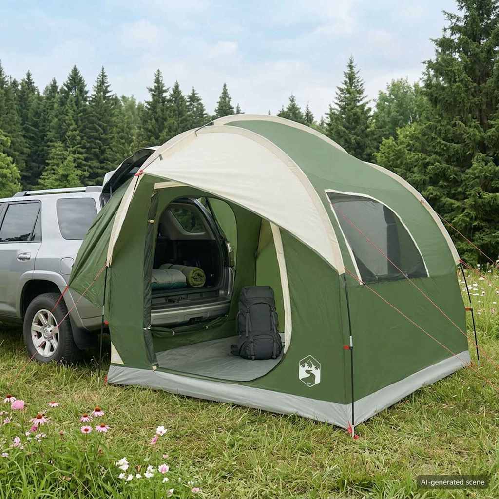 Autotent met dak Groen 239 x 210 x 210 cm Polyester en staal is nu te koop bij PeponiXL, paradijselijk wonen!