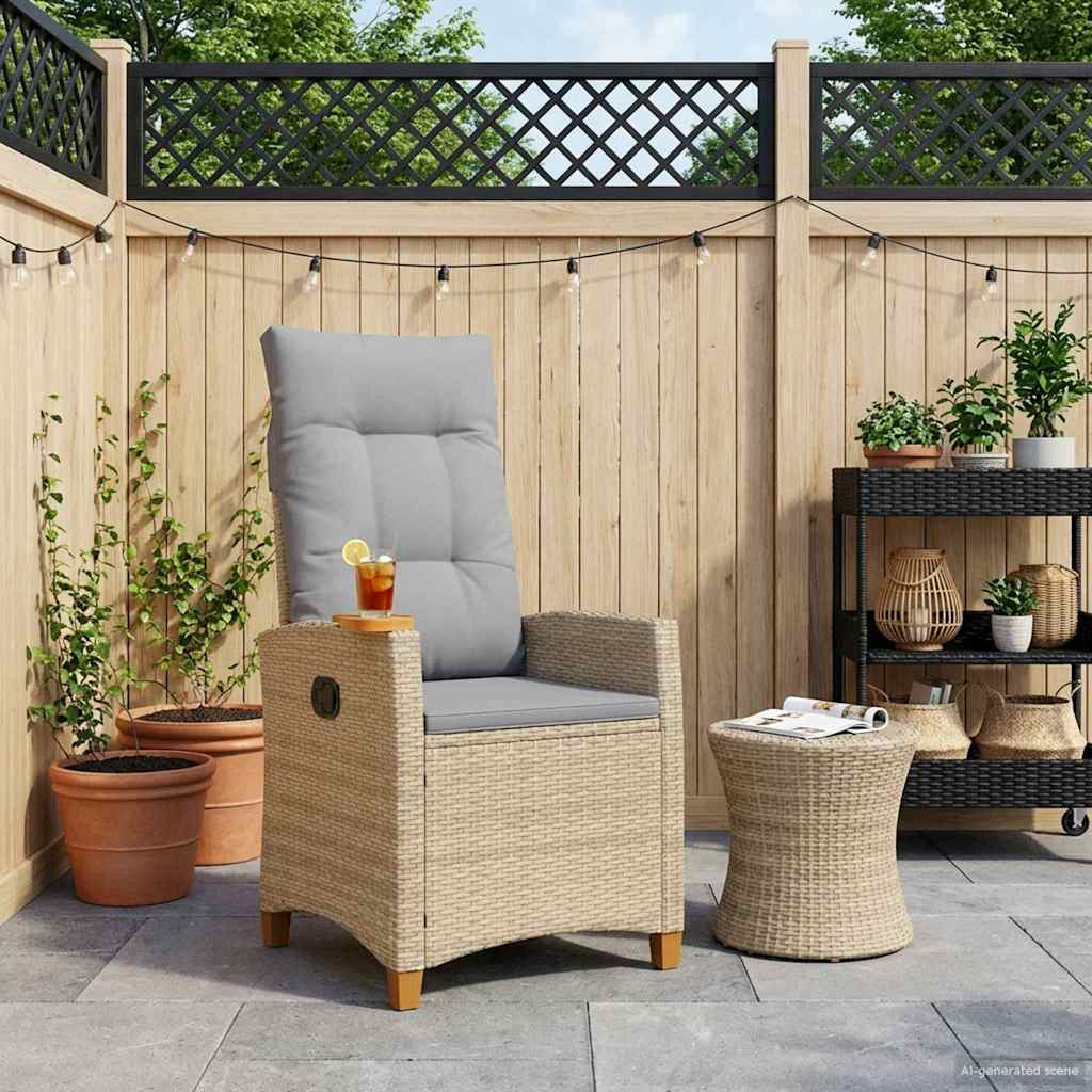 Verstelbare stoel met theeplaat 62 x 64 x 112 cm poly rattan is nu te koop bij PeponiXL, paradijselijk wonen!