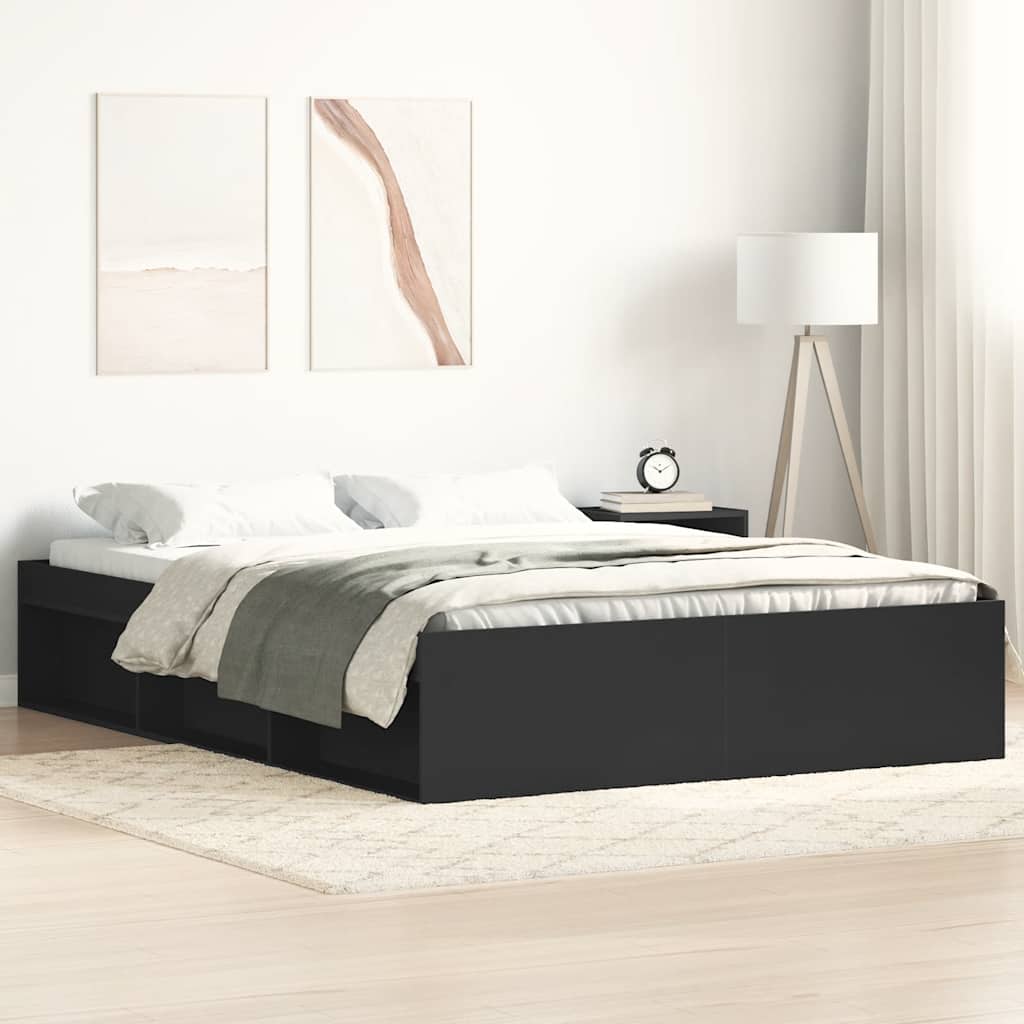 Bedframe zwart 135x190 cm Double is nu te koop bij PeponiXL, paradijselijk wonen!