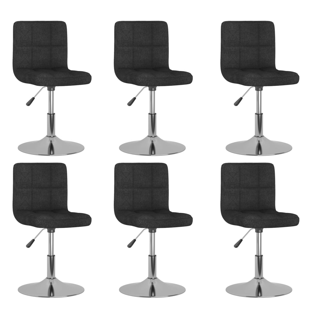 Eetkamerstoelen 6 st draaibaar stof zwart is nu te koop bij PeponiXL, paradijselijk wonen!