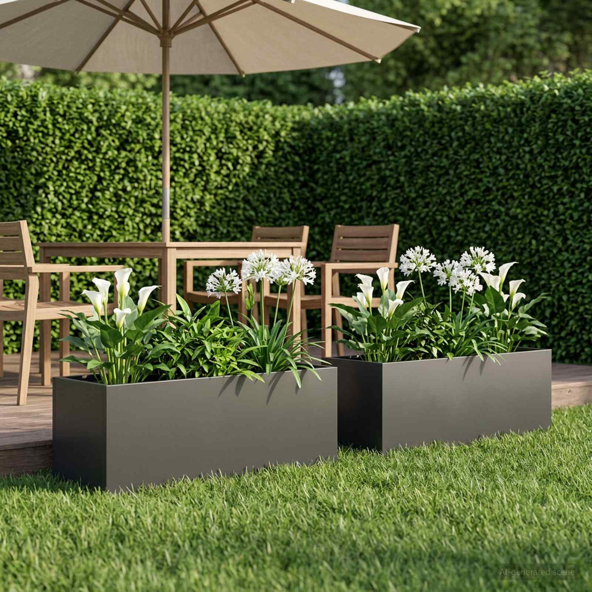Plantenbak 2 st Zwart 100 x 30 x 30 cm Koudgewalst staal is nu te koop bij PeponiXL, paradijselijk wonen!