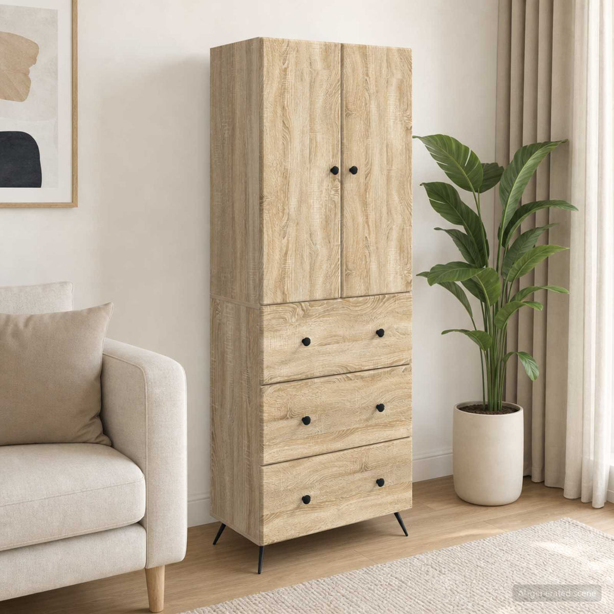 Kastenset 2 pcs Sonoma Eiken 66 x 34,5 x 90 cm Bewerkt hout is nu te koop bij PeponiXL, paradijselijk wonen!