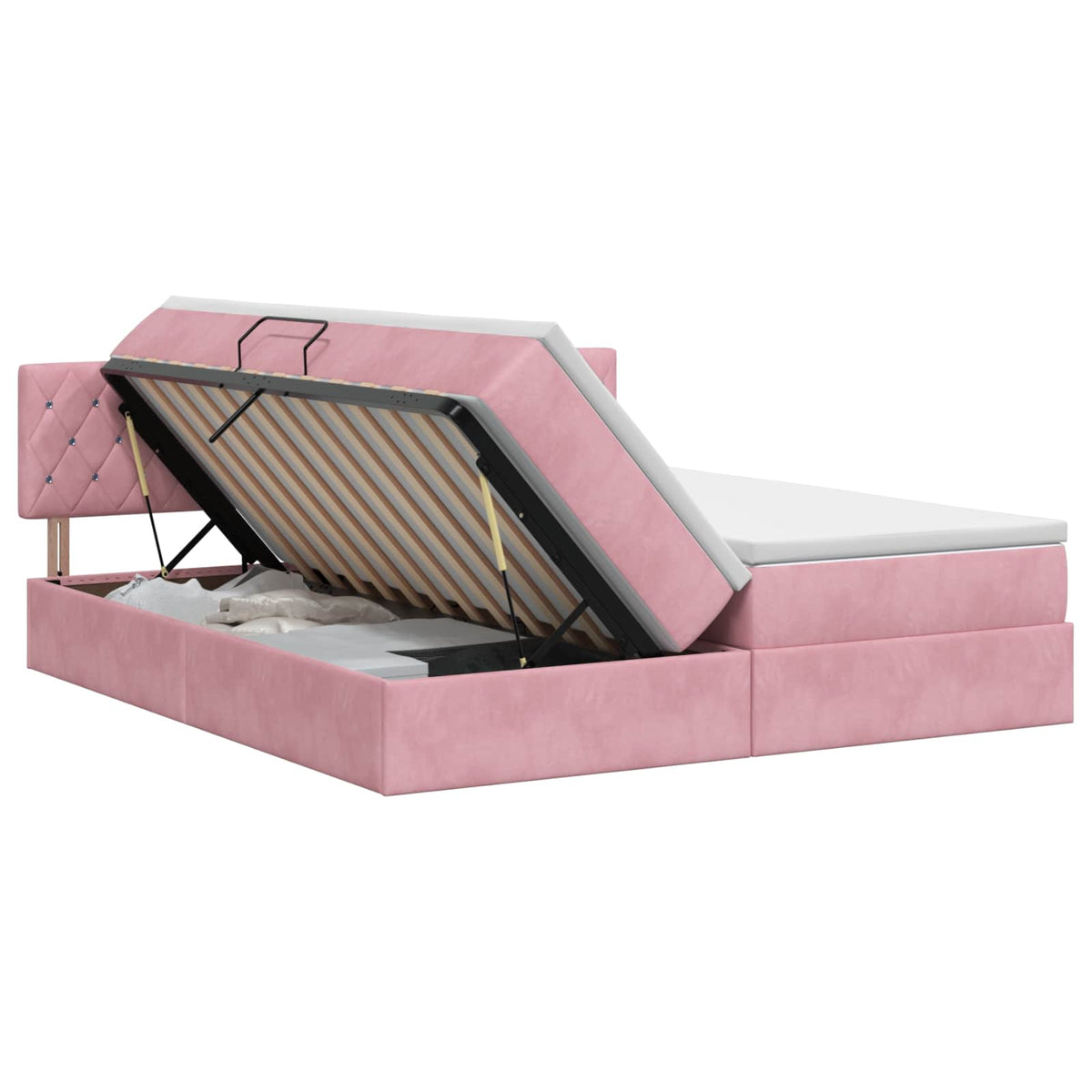 Opslag bed met hoofdeinde 2 st Roze is nu te koop bij PeponiXL, paradijselijk wonen!