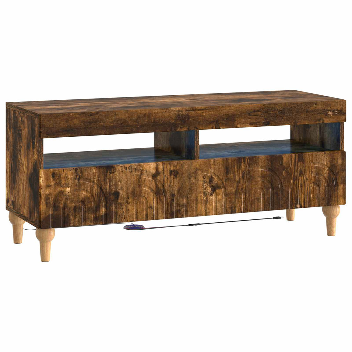 LED tv-meubel Gerookt eiken Bewerkt hout is nu te koop bij PeponiXL, paradijselijk wonen!