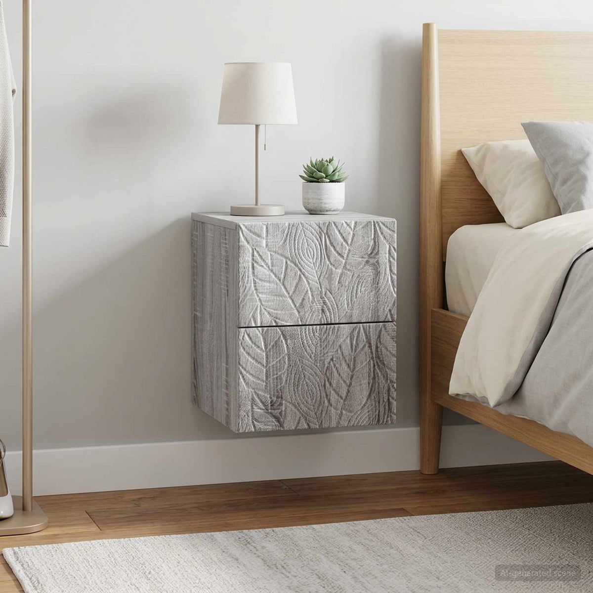 Wandbeugel Bedkast 2 pcs Grijs Sonoma 34,5 x 33 x 40 cm is nu te koop bij PeponiXL, paradijselijk wonen!