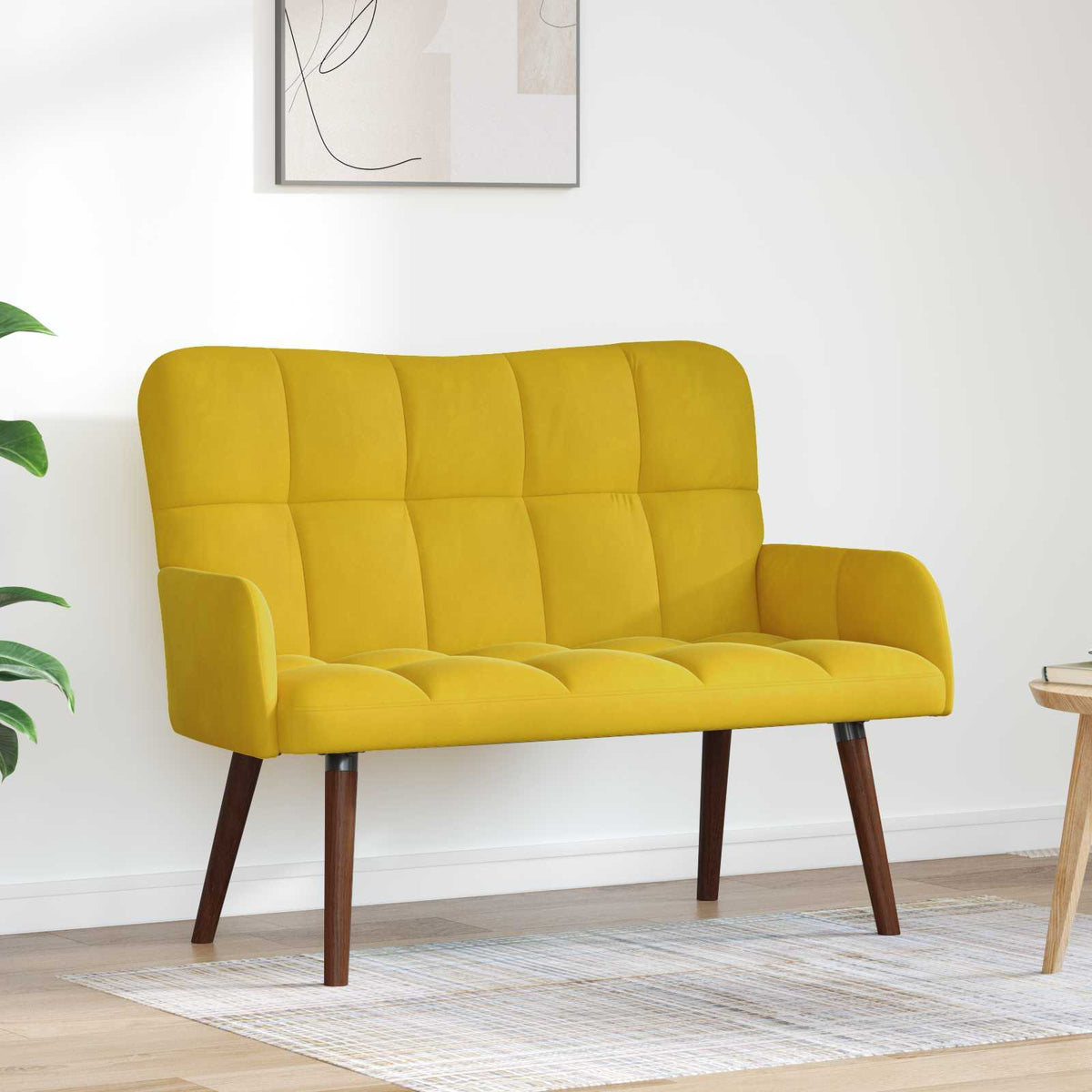 Twee Persoons Sofa Geel 115 x 61 x 87 cm Fluweel is nu te koop bij PeponiXL, paradijselijk wonen!