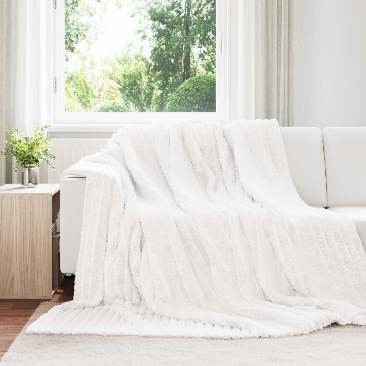Kleden 6 pcs Wit 240 x 220 cm Fleece is nu te koop bij PeponiXL, paradijselijk wonen!