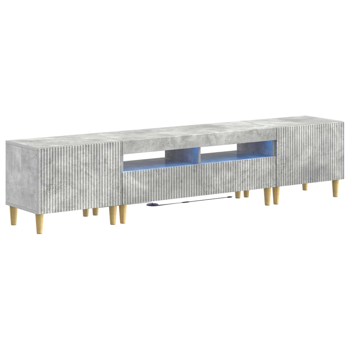 5-delige LED TV-kast Betongrijs Bewerkt hout is nu te koop bij PeponiXL, paradijselijk wonen!