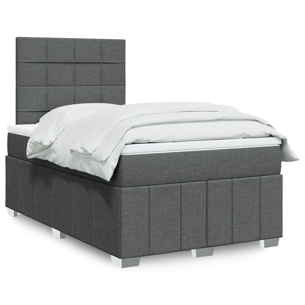 Boxspring met matras stof donkergrijs 120x190 cm is nu te koop bij PeponiXL, paradijselijk wonen!