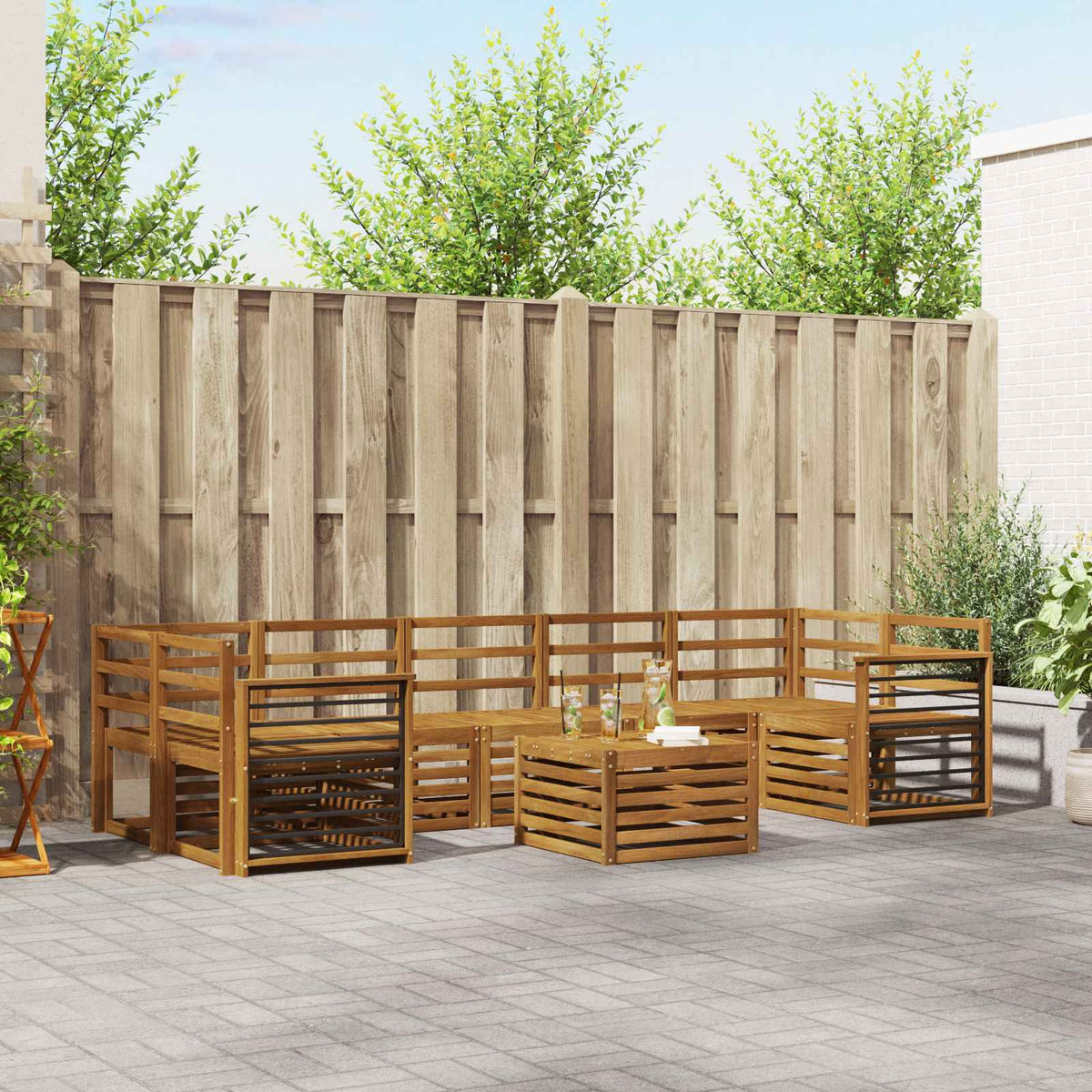 Sofa-Sets Naturel Massief Acaciahout is nu te koop bij PeponiXL, paradijselijk wonen!