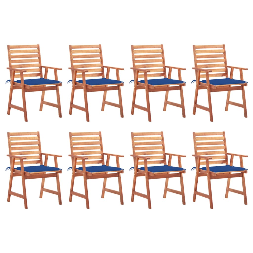 Tuinstoelen 8 st met kussens massief acaciahout is nu te koop bij PeponiXL, paradijselijk wonen!