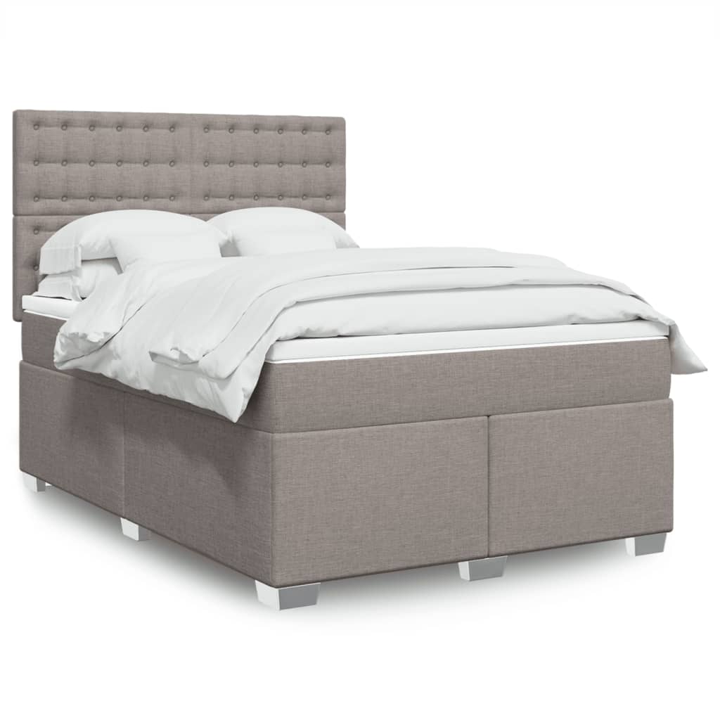 Boxspring met matras stof taupe 140x200 cm is nu te koop bij PeponiXL, paradijselijk wonen!